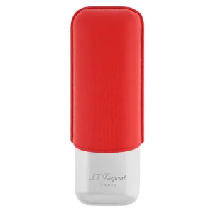 Porta Charutos ST Dupont Vermelho/Cromado