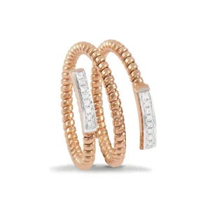 Anel em Ouro Rosa com Diamantes