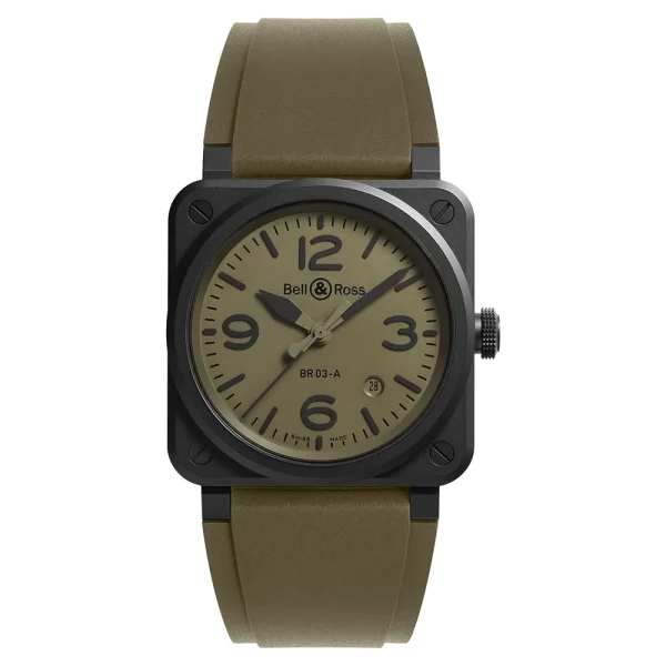 BR03A-MIL-CE-SRB Relógio Automático Cronógrafo Bell&Ross Br03