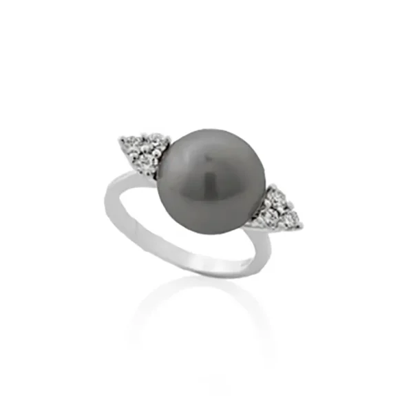 Anel de Pérolas e Diamante Coscia