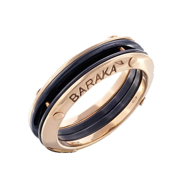 Anel em Ouro e Cerâmica Baraka